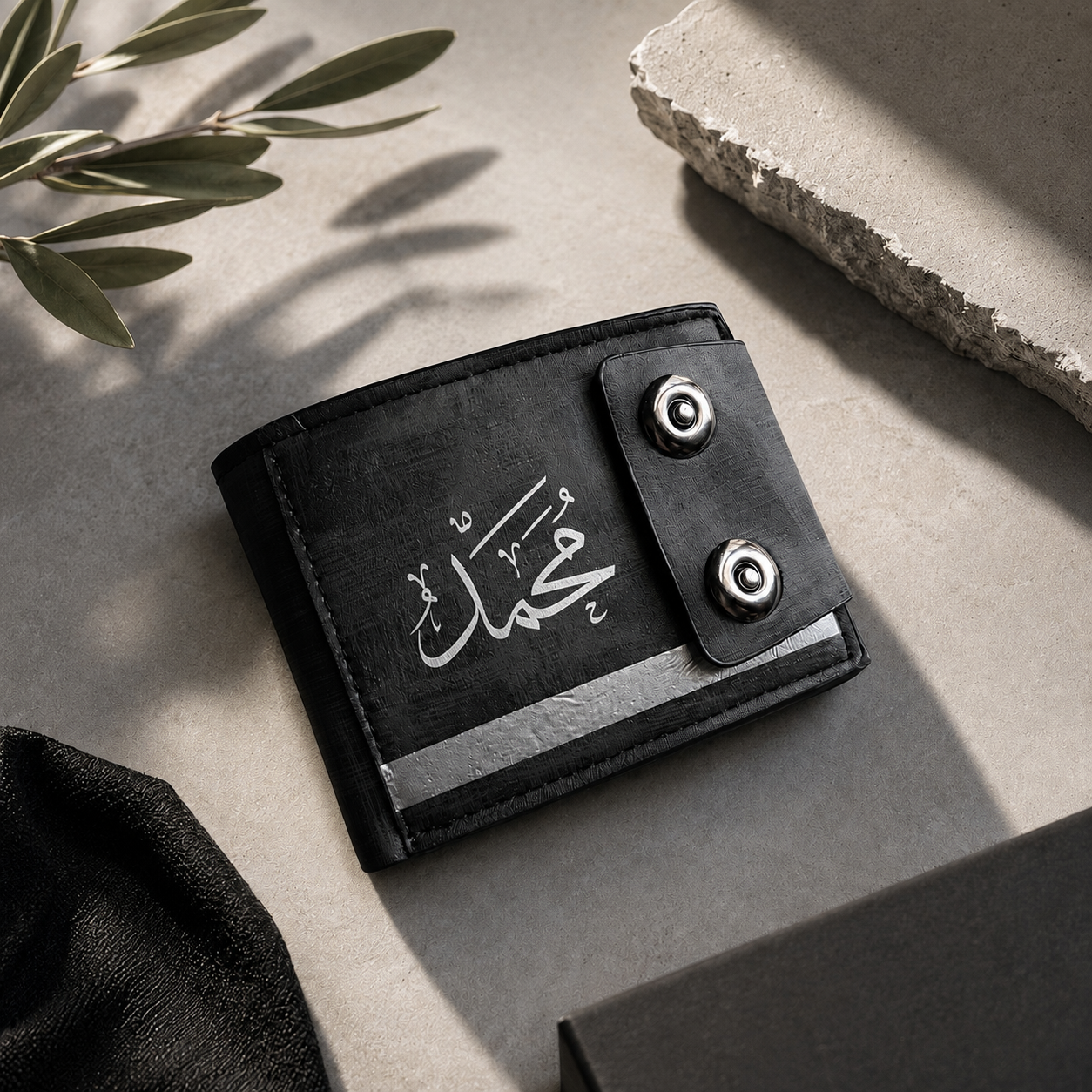 Personalized Black Leather Men’s Wallet