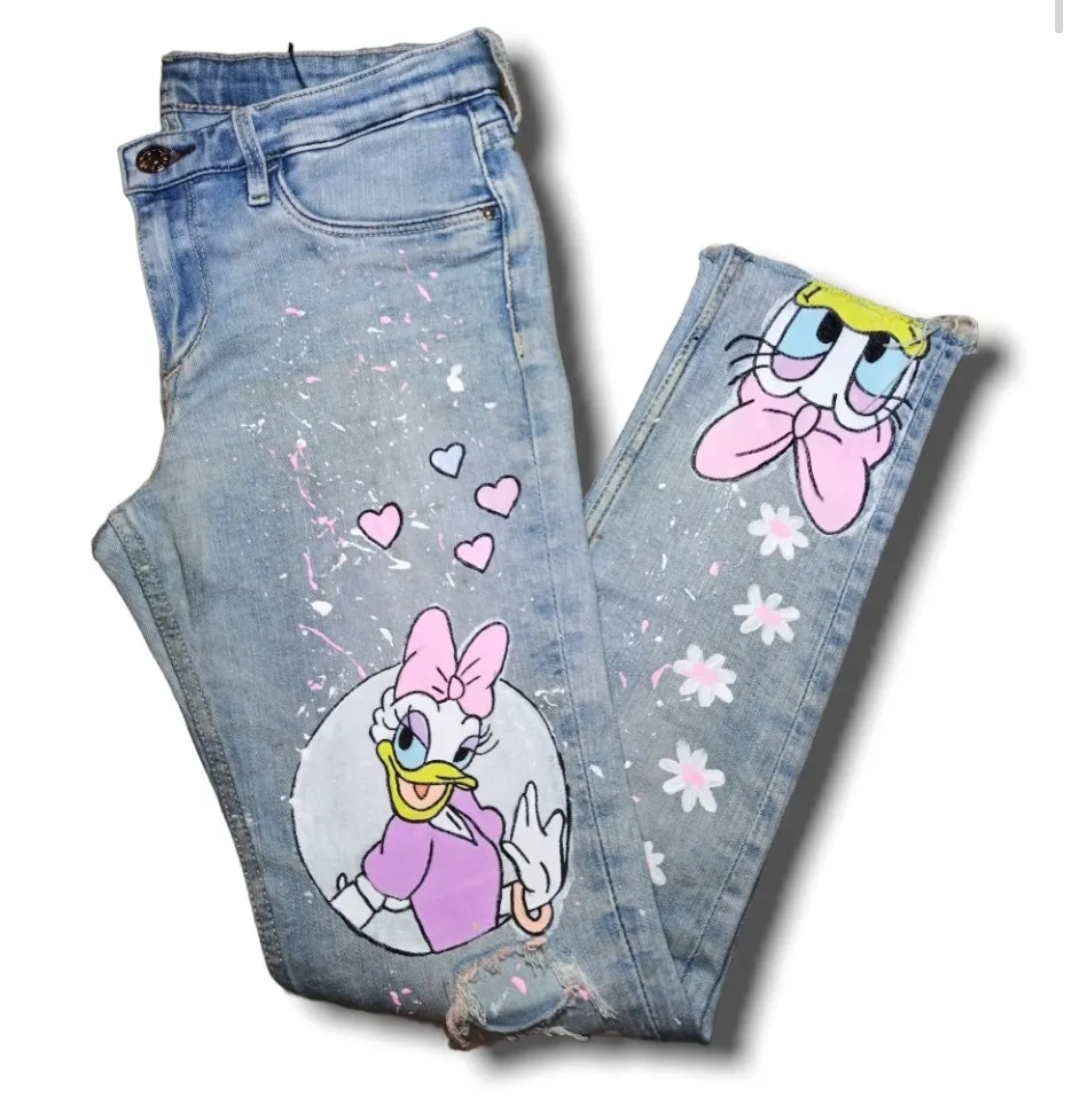 Girls’ Daisy Duck Printed Denim Jeans
