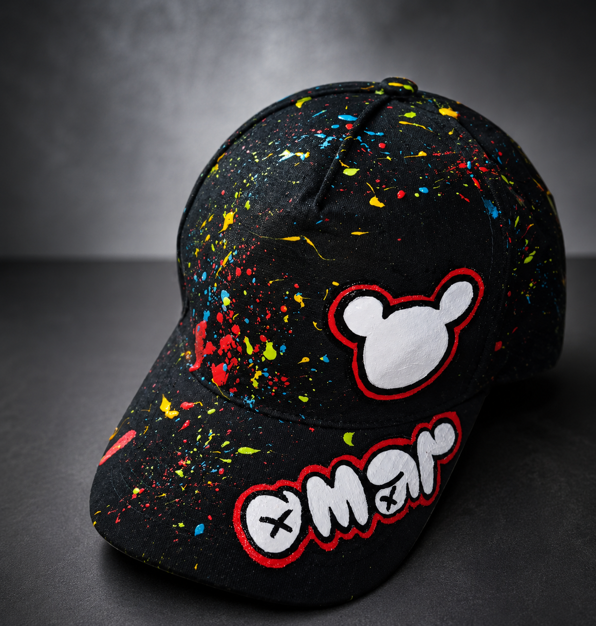 Kids’ Black Mickey Design Cap